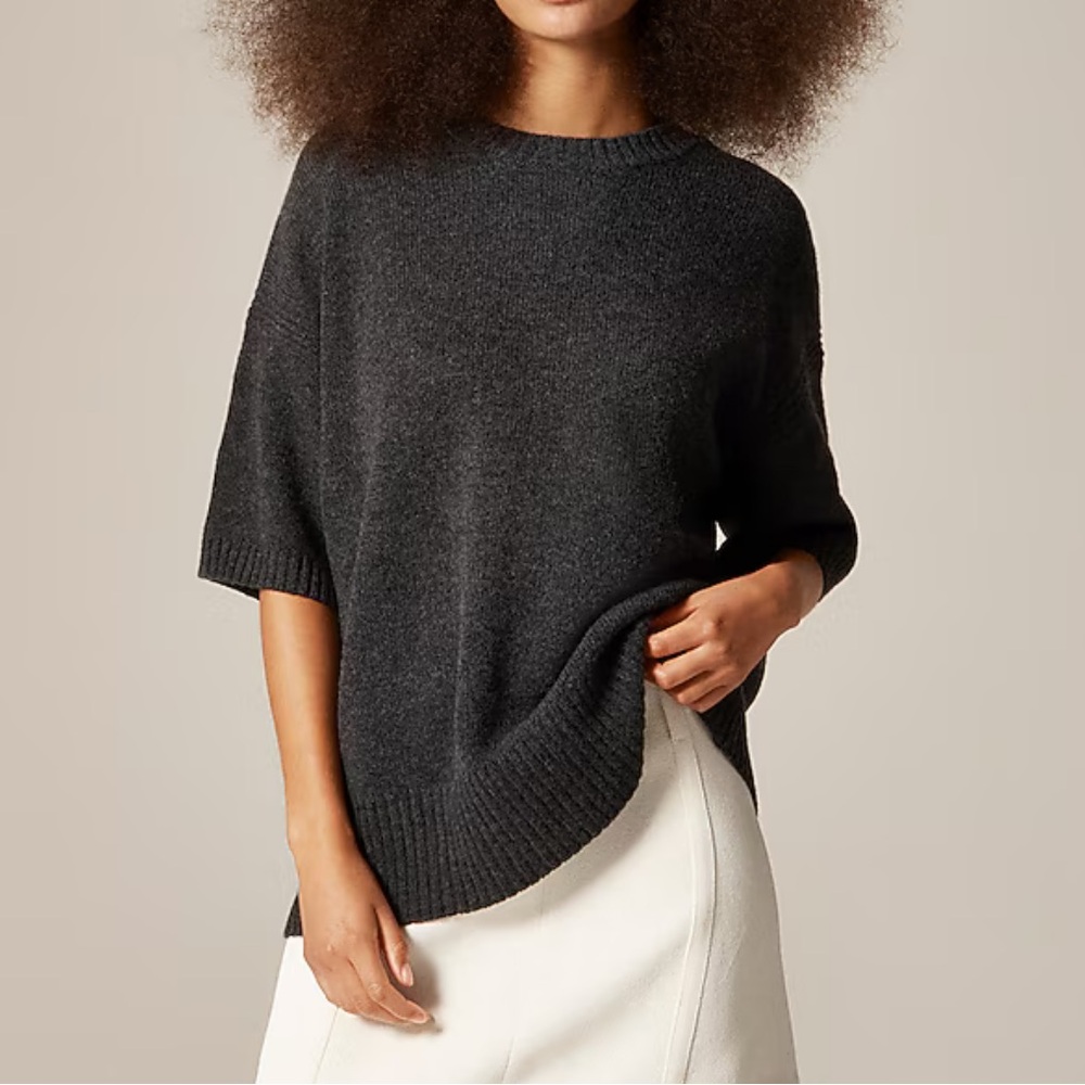 Oversized Shortsleeve Sweater Tee in Wool